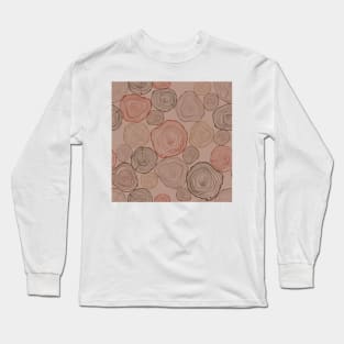 Wood Slice Pattern Long Sleeve T-Shirt